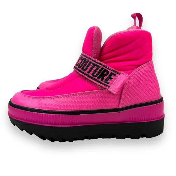 JUICY COUTURE pink black soft cushion snow moon platform boots