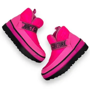 JUICY COUTURE pink black soft cushion snow moon platform boots