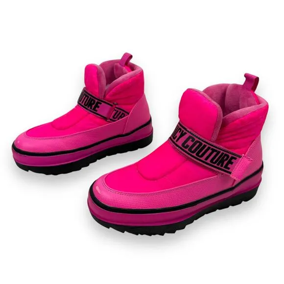 JUICY COUTURE pink black soft cushion snow moon platform boots