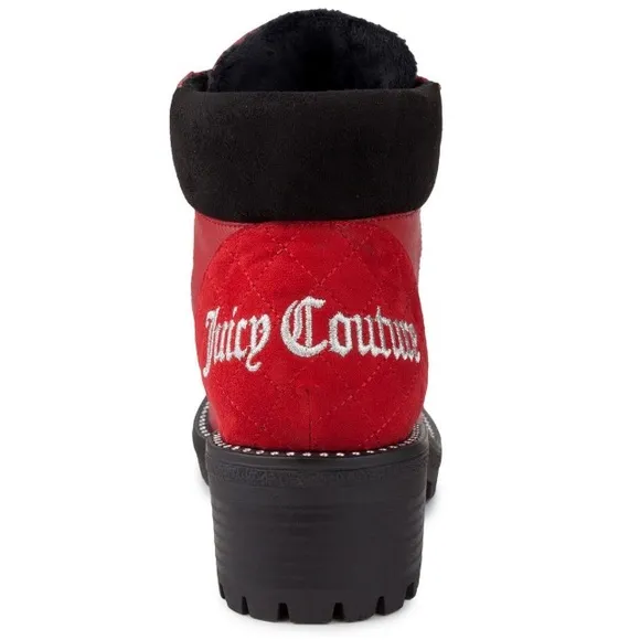 Juicy Couture Red &amp; Black Indulgence Hiker Boots Size 9 Women’s Boots Hiker Boot