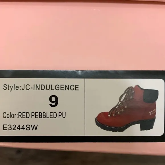 Juicy Couture Red &amp; Black Indulgence Hiker Boots Size 9 Women’s Boots Hiker Boot