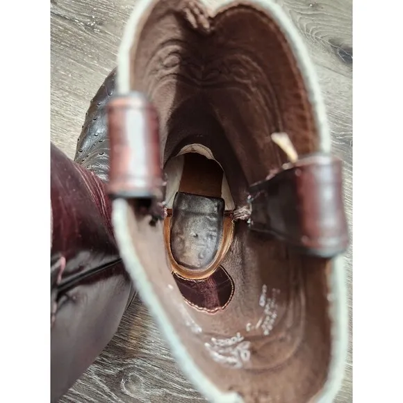 Justin Boots  Full Quill Ostrich Leather Cowboy - Men’s Size 8 1/2 B