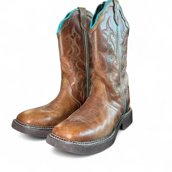 Justin Boots Women's Ladies Gypsy Turquoise GY2900 Western Boots size 7.5
