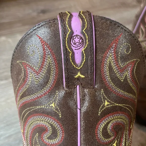 Justin George Strait Western Cowboy Boots Barnwood Brown Womens 5.5   Free Hat!