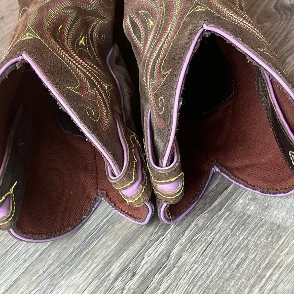 Justin George Strait Western Cowboy Boots Barnwood Brown Womens 5.5   Free Hat!