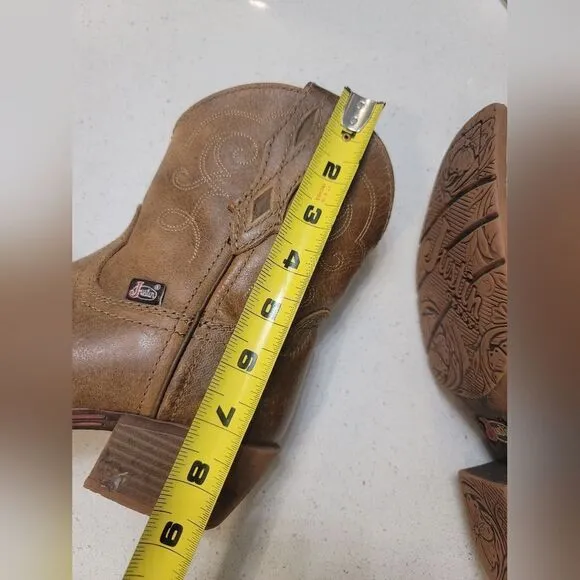 JUSTIN GYPSY- Brown Leather Embroidered Cowboy boots size 7 B