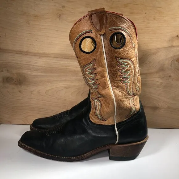 Justin Mens Size 9 B (narrow) Bent Rail Western Cowboy Boot Cowhide BR331