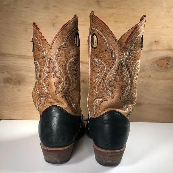 Justin Mens Size 9 B (narrow) Bent Rail Western Cowboy Boot Cowhide BR331