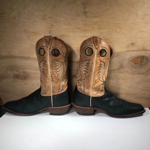 Justin Mens Size 9 B (narrow) Bent Rail Western Cowboy Boot Cowhide BR331
