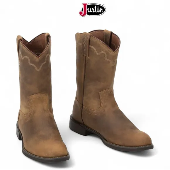 Justin Stampede ‘Jeb’ Apache Tan Roper Boots Mens Size 11