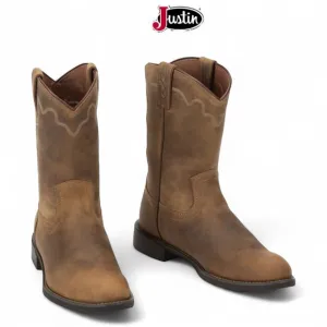 Justin Stampede ‘Jeb’ Apache Tan Roper Boots Mens Size 11
