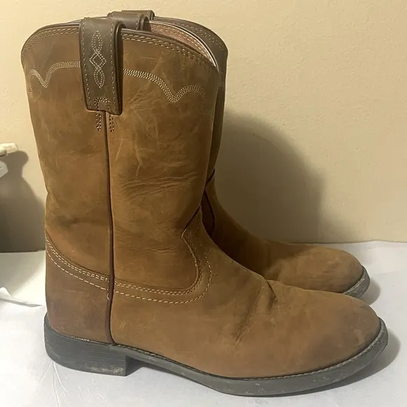 Justin Stampede ‘Jeb’ Apache Tan Roper Boots Mens Size 11