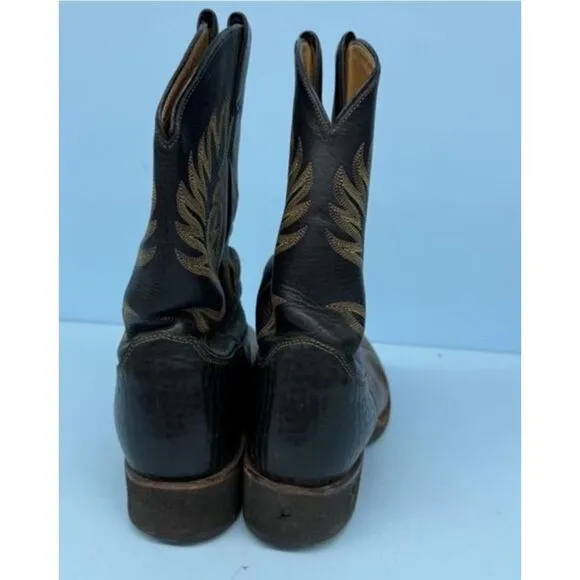 Justin Tekno Crepe Brown and Black Boots Size 11 b Cowboy/Work Boots