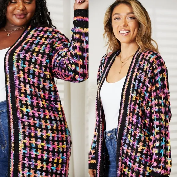 Kaleidoscope Fringe Long Cardigan - Multi