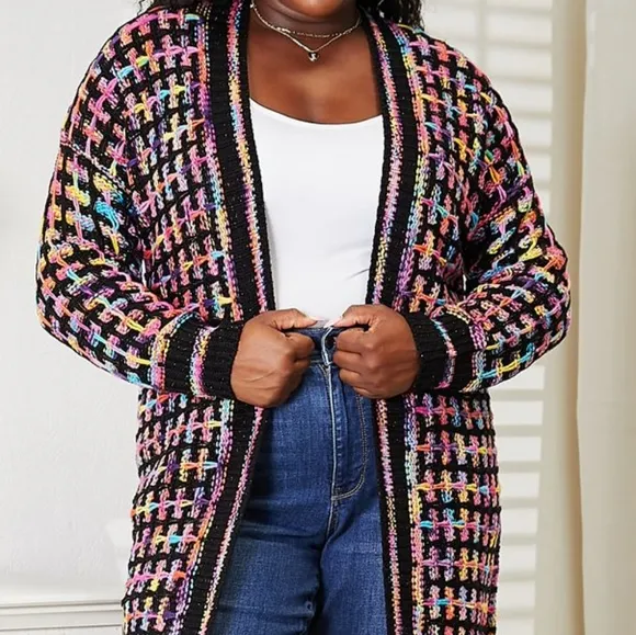 Kaleidoscope Fringe Long Cardigan - Multi