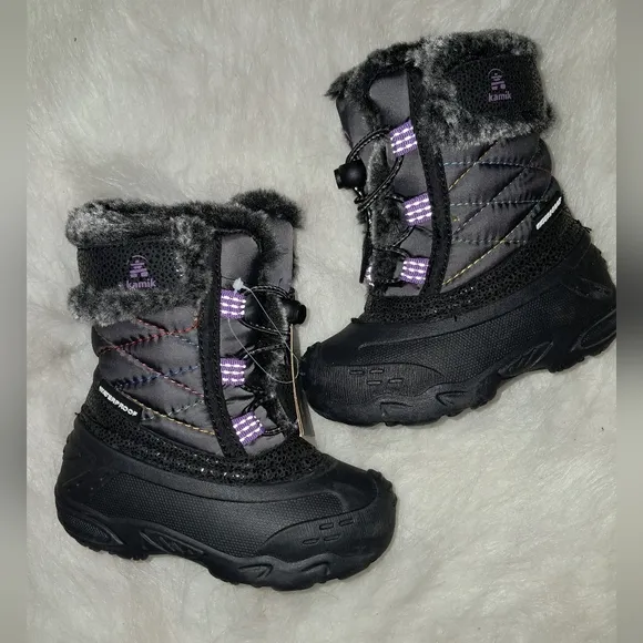Kamik Black, Purple and Gray Winter Boots