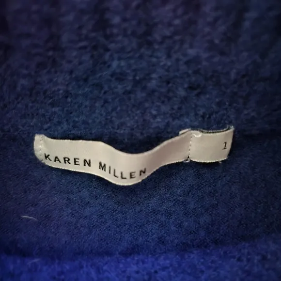 Karen Millen Sweater Dress with Cowl Neck - Blue - Size 1