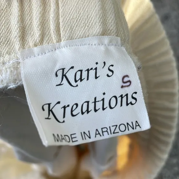 Karis creations, cowgirl denim tiered, ruffle maxi skirt with studs