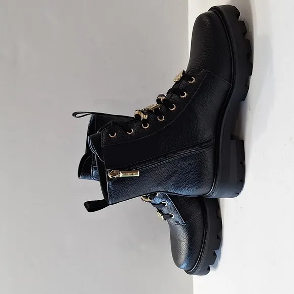 Karl Lagerfeld NEW Black Mela Whimsigoth Witchcore Side Zip Combat Boots Size 7