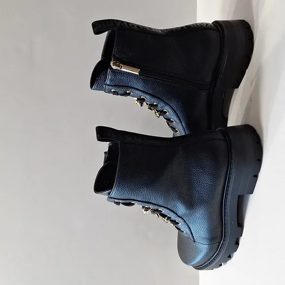 Karl Lagerfeld NEW Black Mela Whimsigoth Witchcore Side Zip Combat Boots Size 7