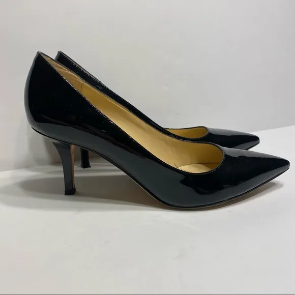 Kate Spade New York Black Patent Leather Heels Stilettos Italy 7.5