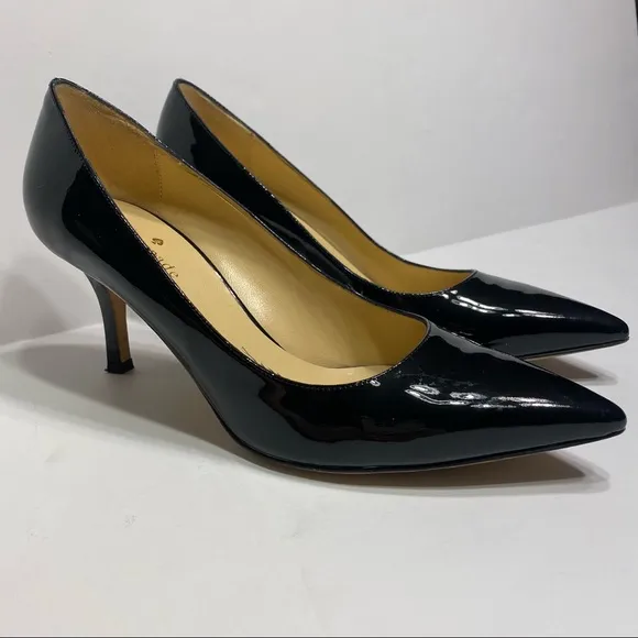 Kate Spade New York Black Patent Leather Heels Stilettos Italy 7.5