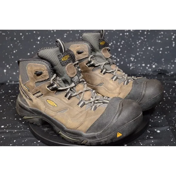 Keen American Built Braddock Waterproof Mid Hiking Mens US 12D Brown Black Boots