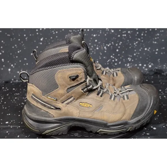 Keen American Built Braddock Waterproof Mid Hiking Mens US 12D Brown Black Boots