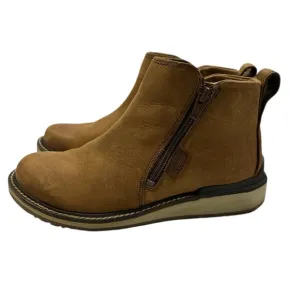 KEEN Bailey Cognac Brown Leather Ankle Zip Boots - Size 6