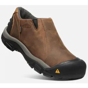 KEEN BRIXEN LOW WATERPROOF SLIP-ON INSULATED WORK SHOES SOFT TOE brown 14 Nwot