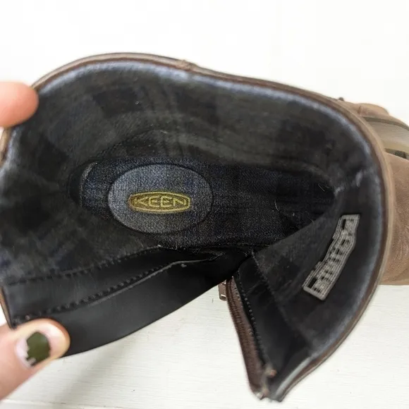 Keen Kate Leather Wedge Zip Up Ankle Bootie Boots