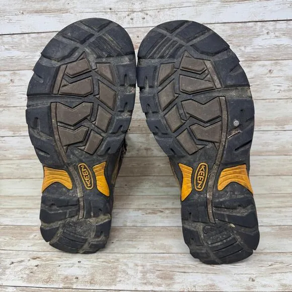 KEEN Ketchum Mid Brown Leather Waterproof Outdoor Hiking Boots Men's Size 12
