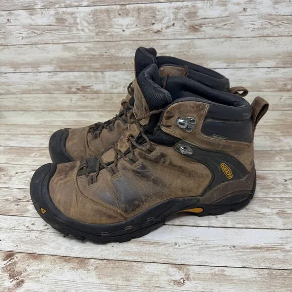 KEEN Ketchum Mid Brown Leather Waterproof Outdoor Hiking Boots Men's Size 12