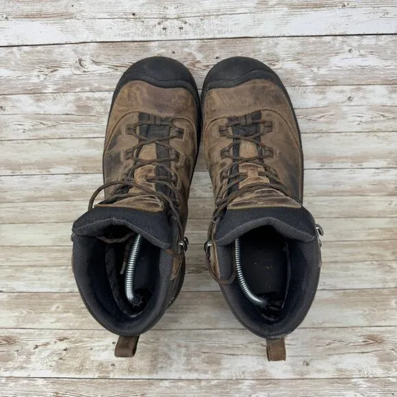 KEEN Ketchum Mid Brown Leather Waterproof Outdoor Hiking Boots Men's Size 12