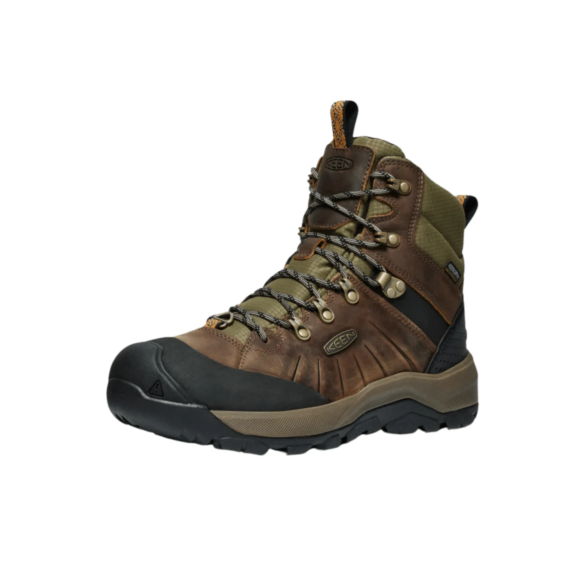KEEN Men's Revel IV Polar Waterproof Winter Boots - Bison/Orange Pepper