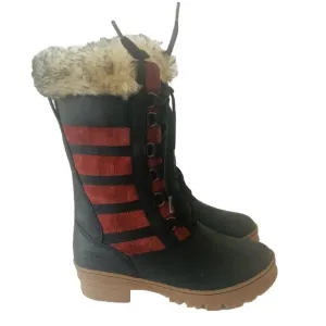 Keen Wapato Tall Lace Up Snow Boots Women Sz US 6.5 EU 37 Red and Black Outdoor