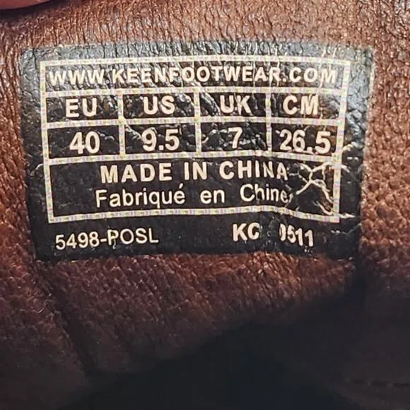 Keen Women Brown Leather Lace Up Ankle Hiking Boots Size 9.5 Outdoor Bumper Toe