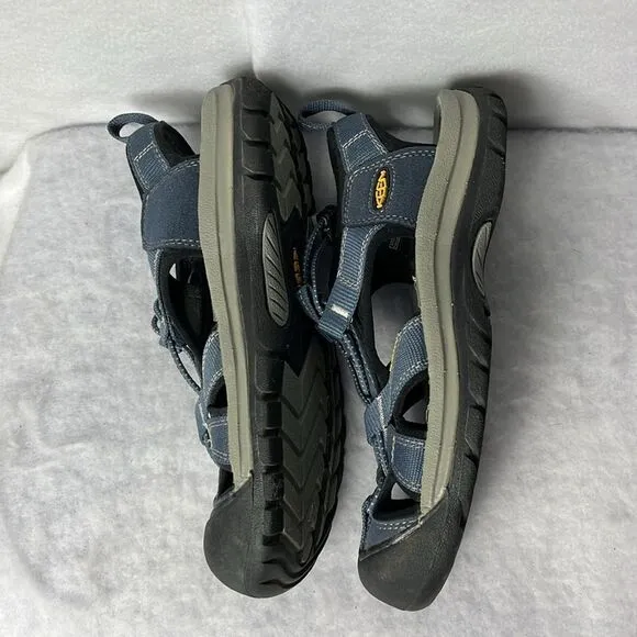 Keen Womens Athletic‎ Hiking Sandals Size 7.5 Blue Grey Trail Waterproof