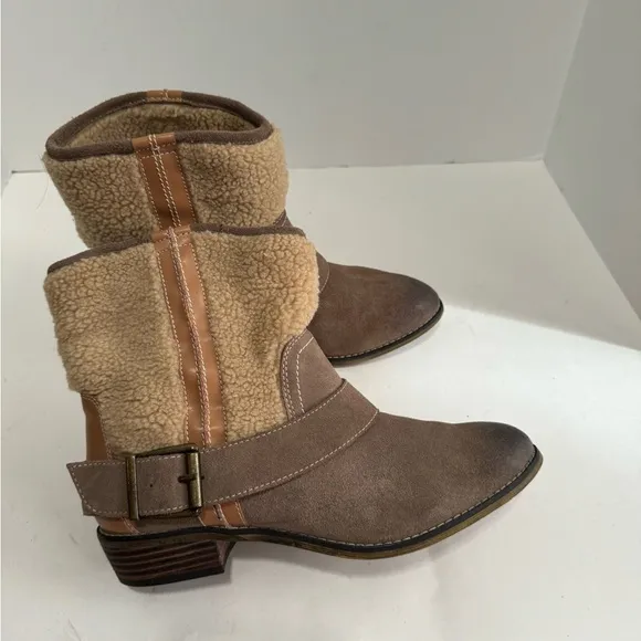 KELSI DAGGER Womens Tempest Brown Suede Ankle Boots. Size 10