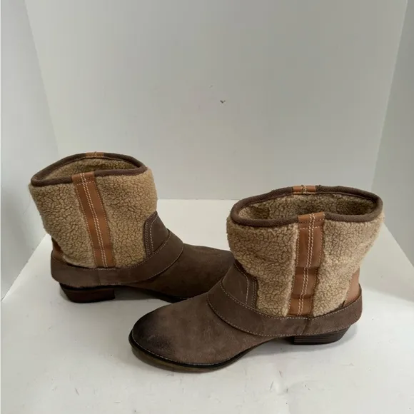 KELSI DAGGER Womens Tempest Brown Suede Ankle Boots. Size 10
