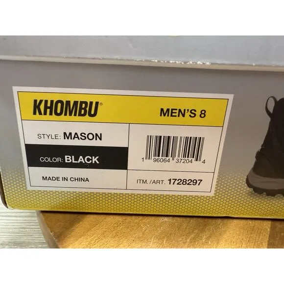 Khombu “Mason” Men’s Hybrid Winter Boot - Front Zip / Waterproof [Black] Size 8