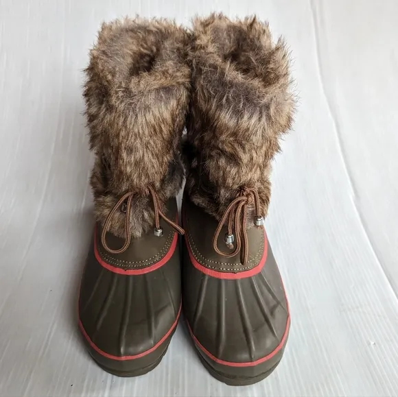 KHOMBU Nola faux fur leather duck boots