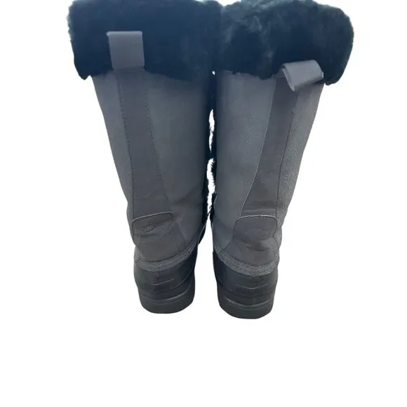 Khombu Women's Style #655536 Gray Leather Lace-Up Winter Boots Size 7