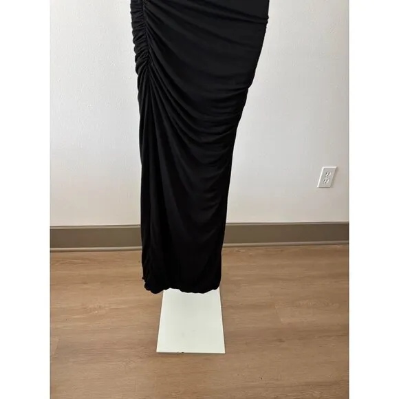 Klassy Network Skirt Medium BodyCon Ruched High Slit Festival Boho Glam Romantic