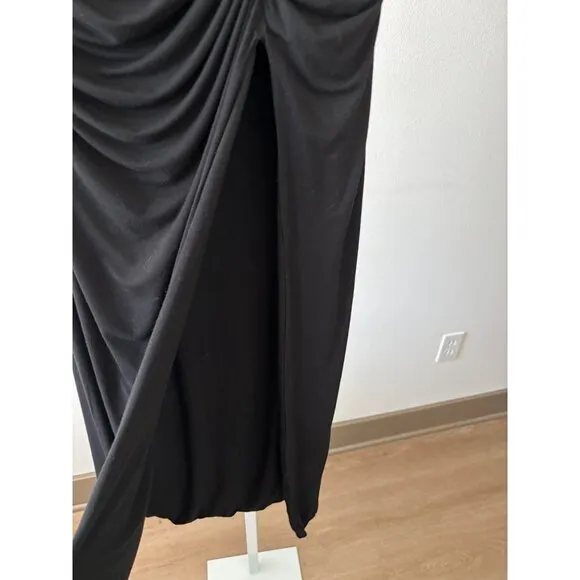 Klassy Network Skirt Medium BodyCon Ruched High Slit Festival Boho Glam Romantic