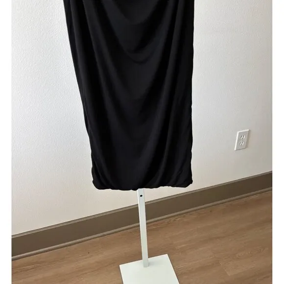 Klassy Network Skirt Medium BodyCon Ruched High Slit Festival Boho Glam Romantic