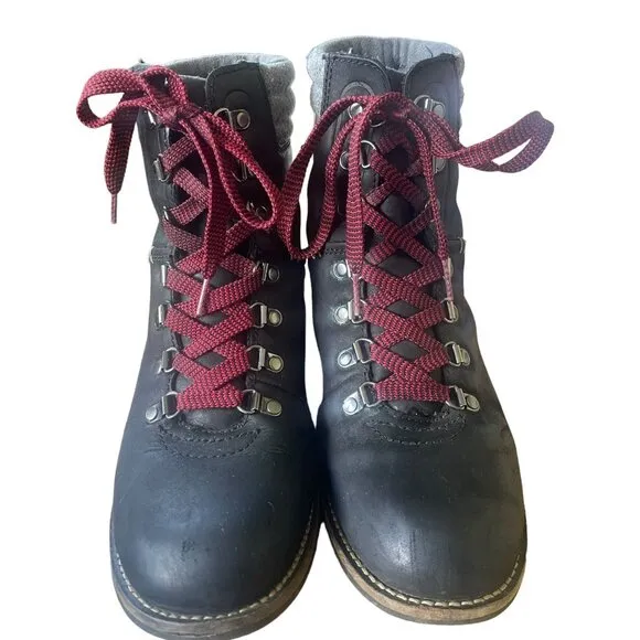 Kodiak Womans 7.5 Surrey Hiking Boots Lace Up LEATHER Trail Shoes Camping Black