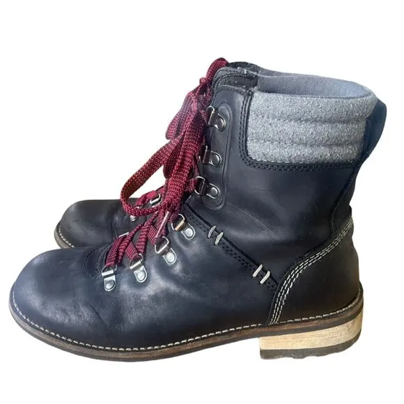 Kodiak Womans 7.5 Surrey Hiking Boots Lace Up LEATHER Trail Shoes Camping Black