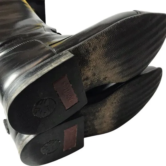 Konigs Vintage German Long Dressage Riding Field Boots Black Leather US 7.5