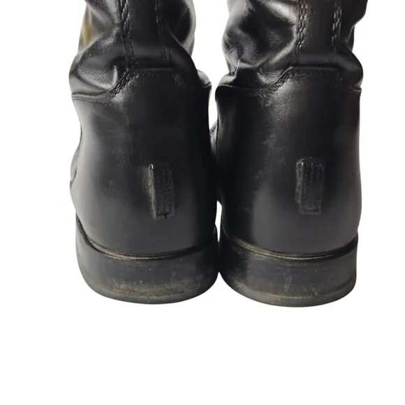 Konigs Vintage German Long Dressage Riding Field Boots Black Leather US 7.5